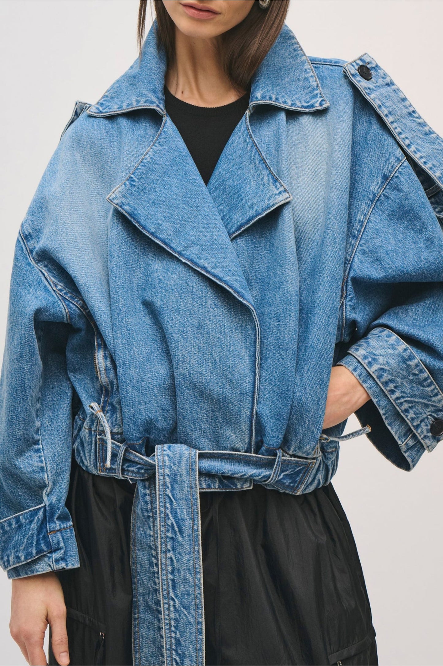 The Regan Trench Jacket in Indigo by Brandon Maxwell - Anita Hass