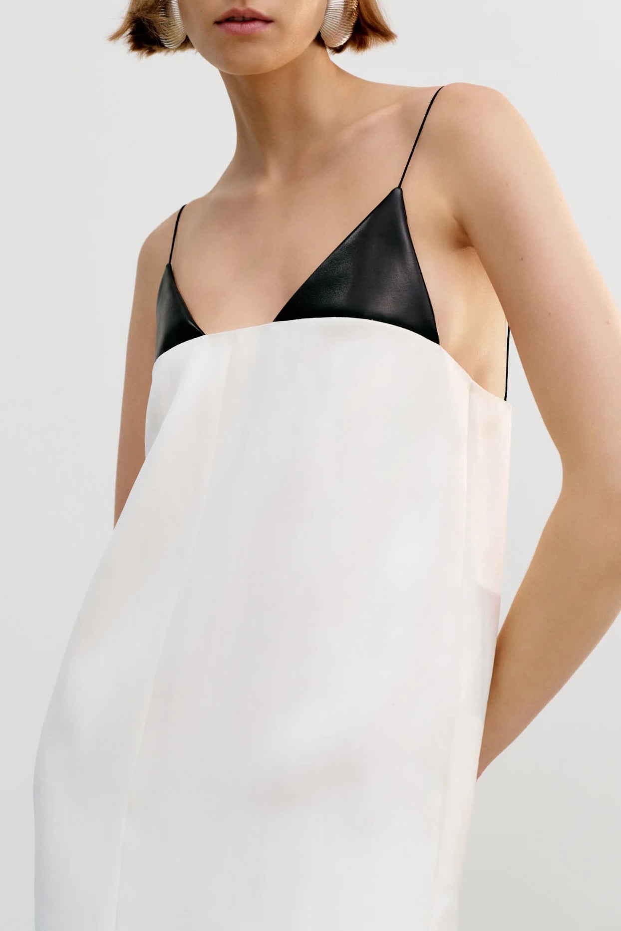 "The Bridges" Dress in Cream/Black by Brandon Maxwell - Anita Hass