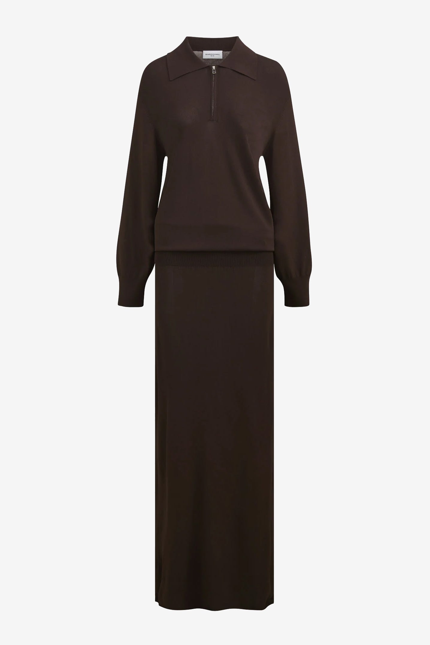 "The Sabine Polo" Dress in Truffle by Brandon Maxwell - Anita Hass
