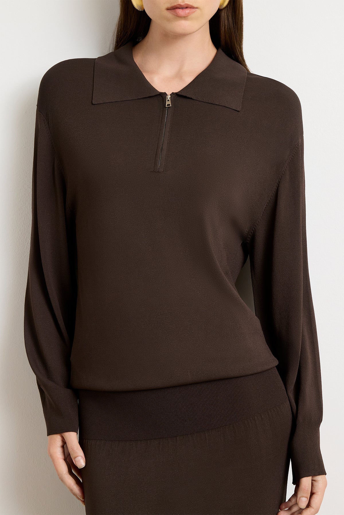 "The Sabine Polo" Dress in Truffle by Brandon Maxwell - Anita Hass