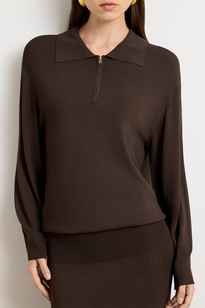 "The Sabine Polo" Dress in Truffle by Brandon Maxwell - Anita Hass