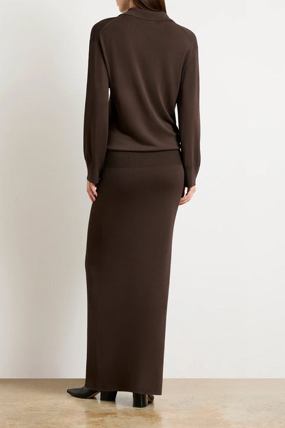 "The Sabine Polo" Dress in Truffle by Brandon Maxwell - Anita Hass