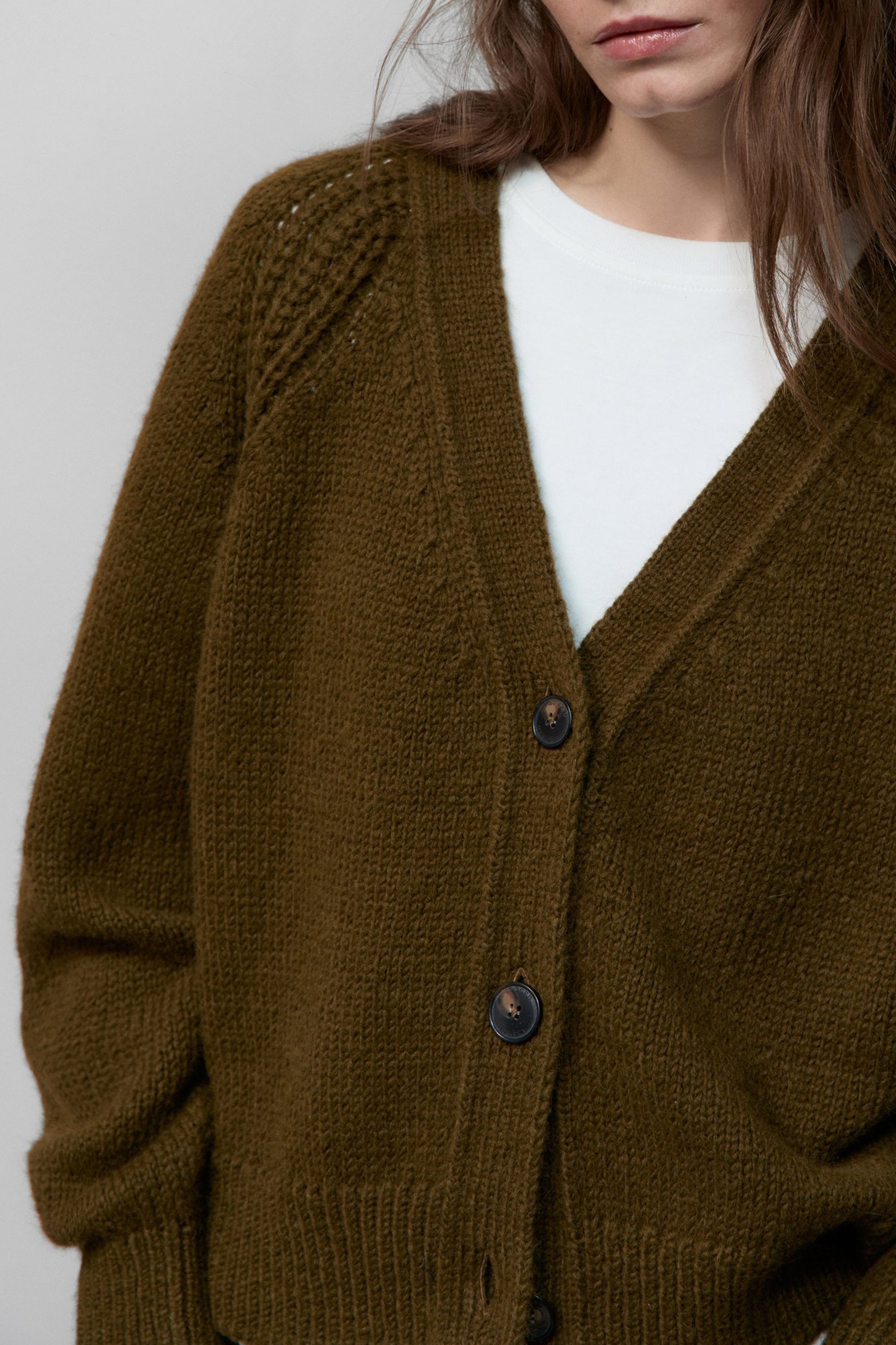 Cardigan in Clover GreenClosed - Anita Hass