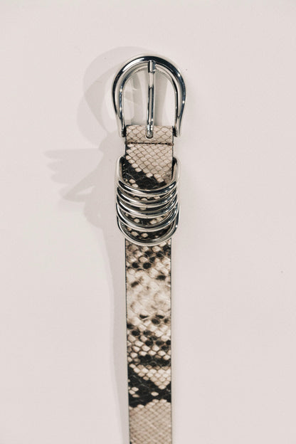 Gürtel Hollyhock in Beige Snake/Silver Déhanche