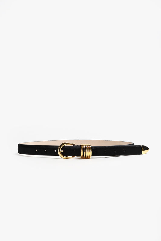 Hollyhock Belt in Black Pony/GoldDéhanche - Anita Hass