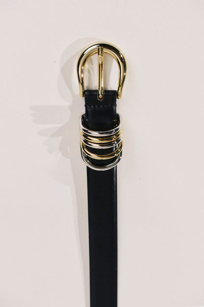 Gürtel Hollyhock in Schwarz Mixed Metal Déhanche