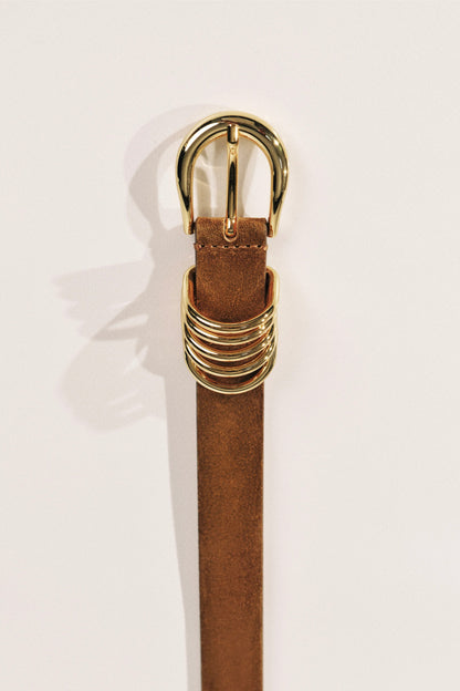 Gürtel Hollyhock in Suede Ochre/Gold Déhanche