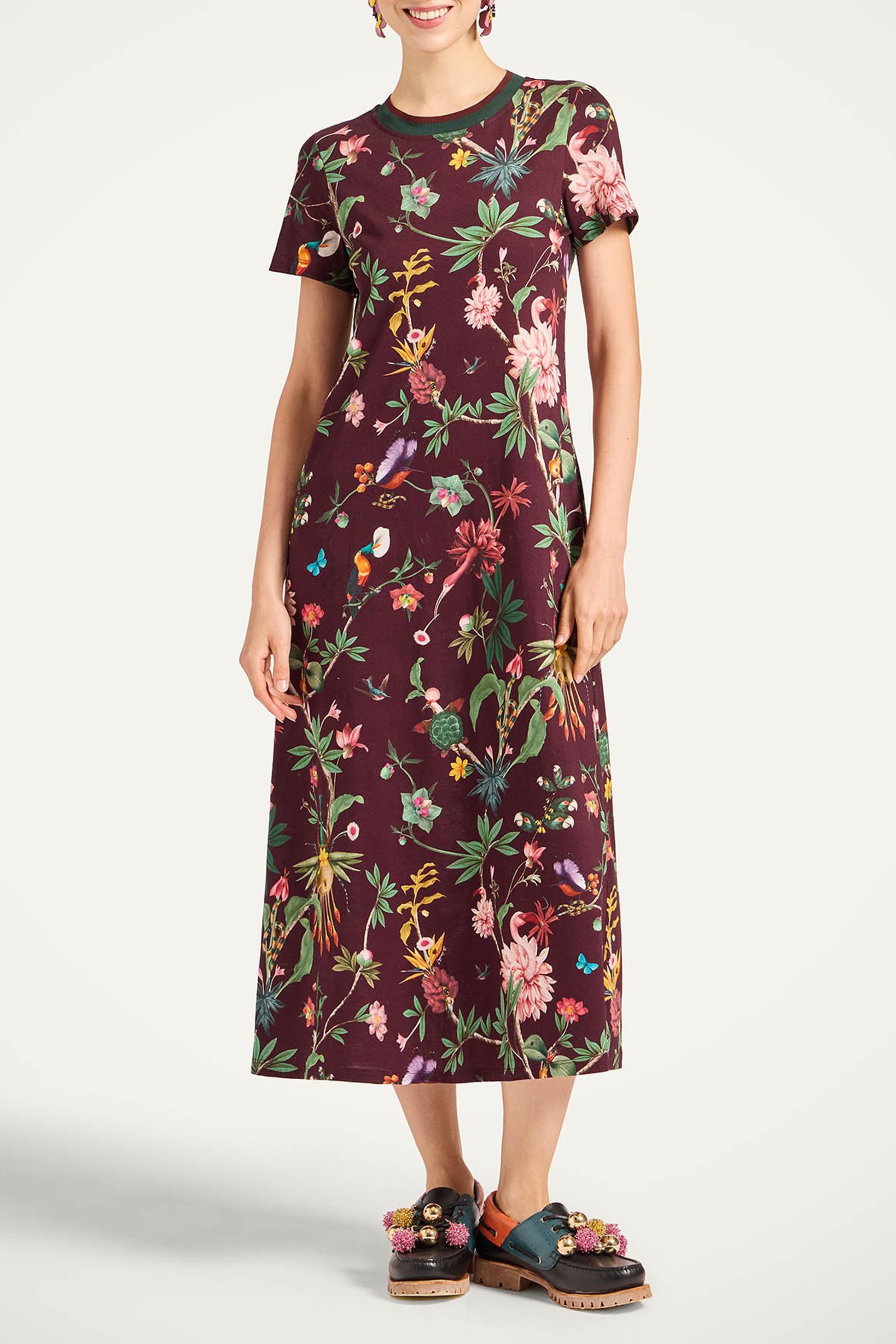 Kleid Sporty Swing Zooflora in BordeauxLa Double J - Anita Hass