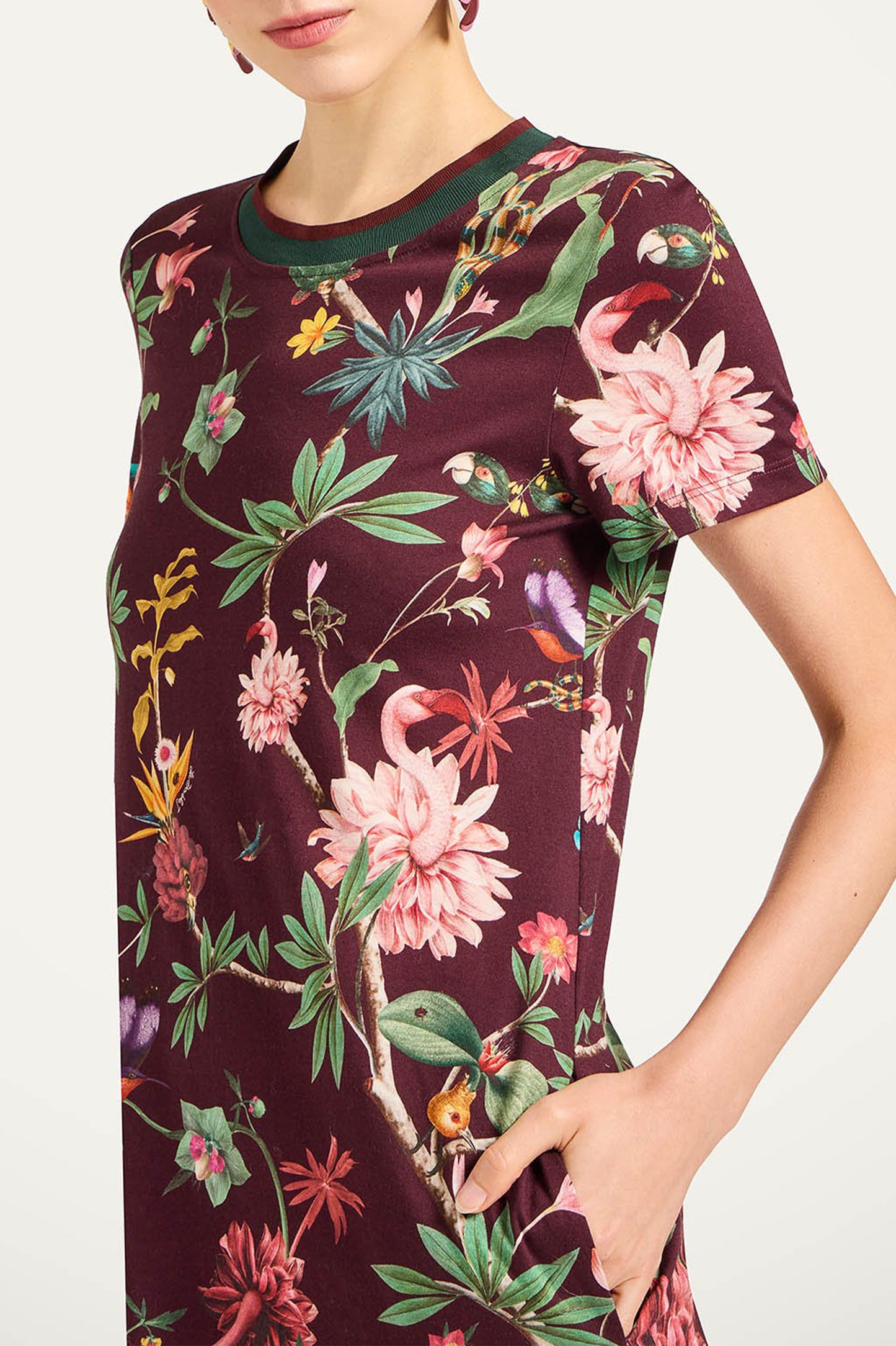 Kleid Sporty Swing Zooflora in BordeauxLa Double J - Anita Hass