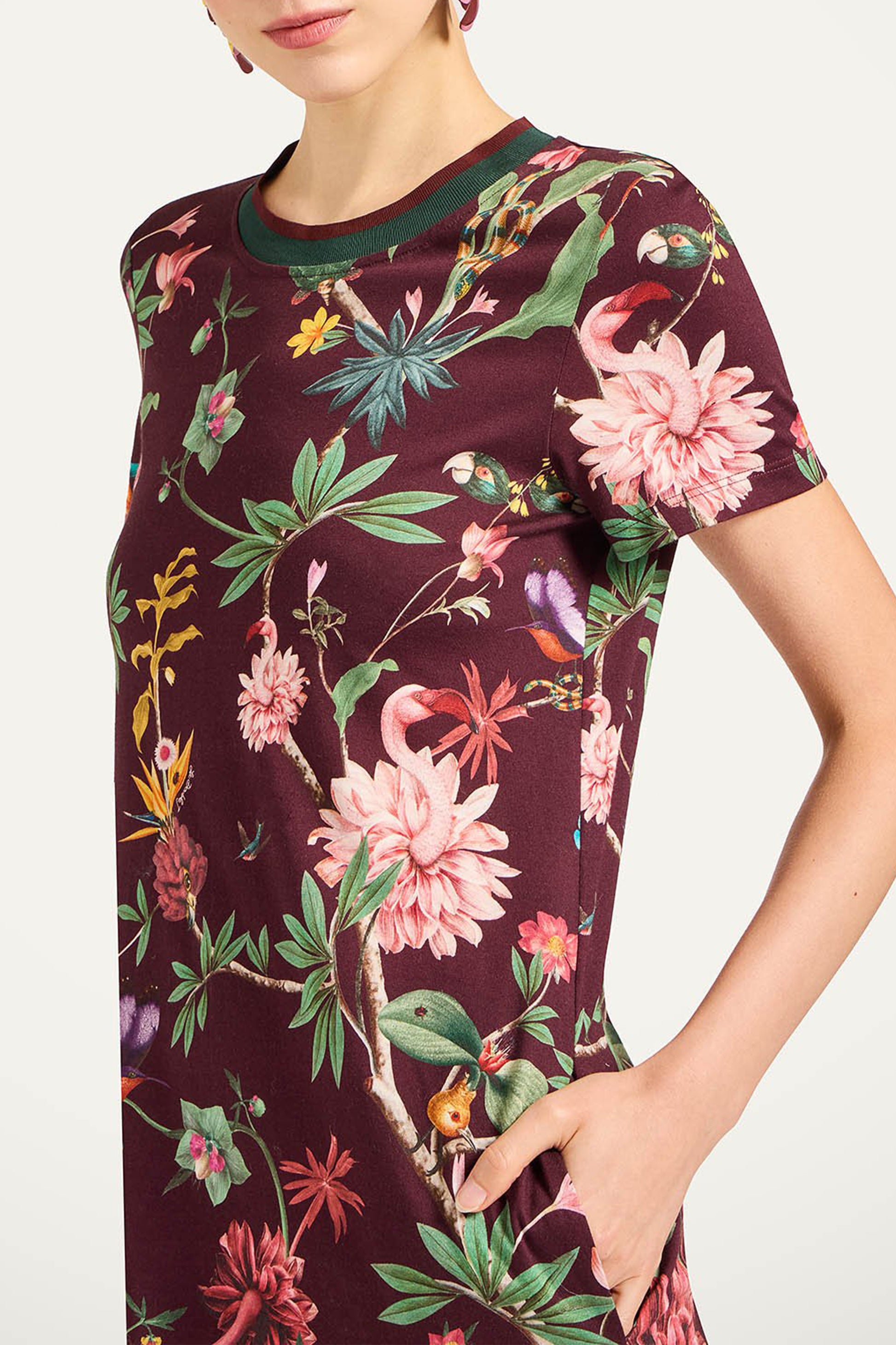 Kleid Sporty Swing Zooflora in BordeauxLa Double J - Anita Hass