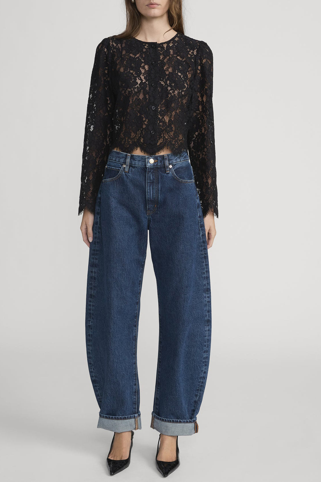 "The Lace" Blouse in BlackFrame - Anita Hass