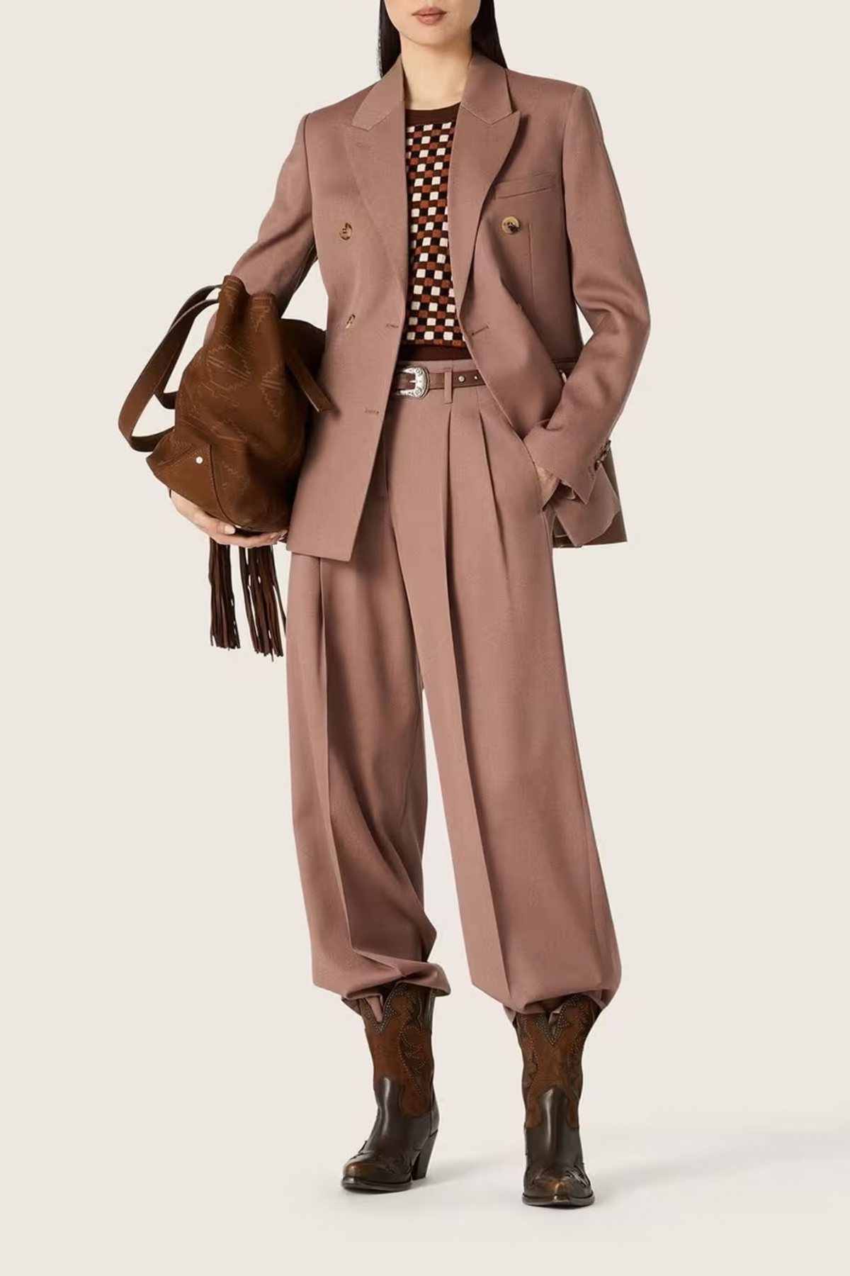 Hose Wide Leg in Bronze Pink Golden Goose