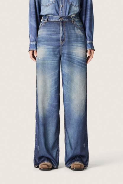 Melody Boyfriend Jeans in Blue by Golden Goose - Anita Hass
