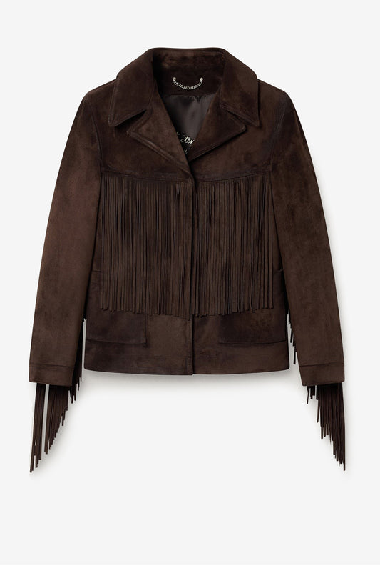 Lederjacke Fringes in Coffee Bean Golden Goose