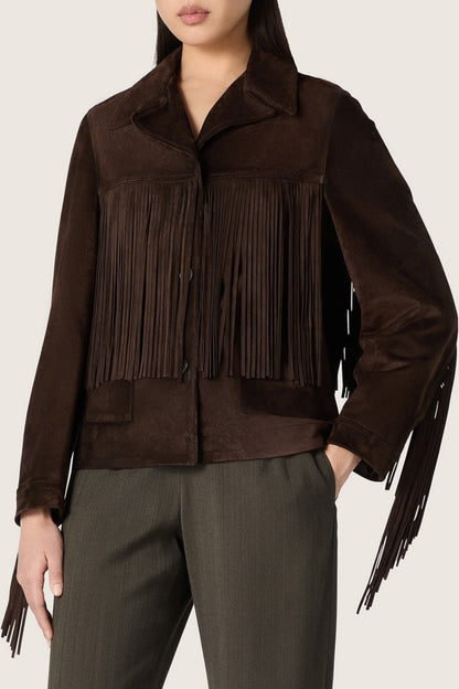 Lederjacke Fringes in Coffee Bean Golden Goose