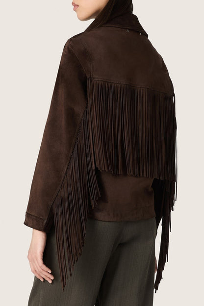 Lederjacke Fringes in Coffee Bean Golden Goose
