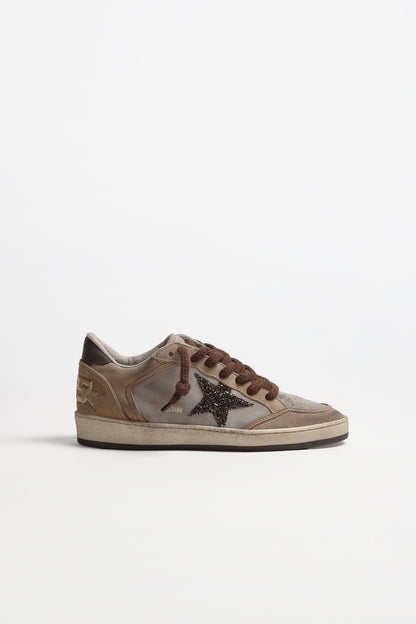 Sneaker Ball Star in Beige/Brown/Gold by Golden Goose - Anita Hass