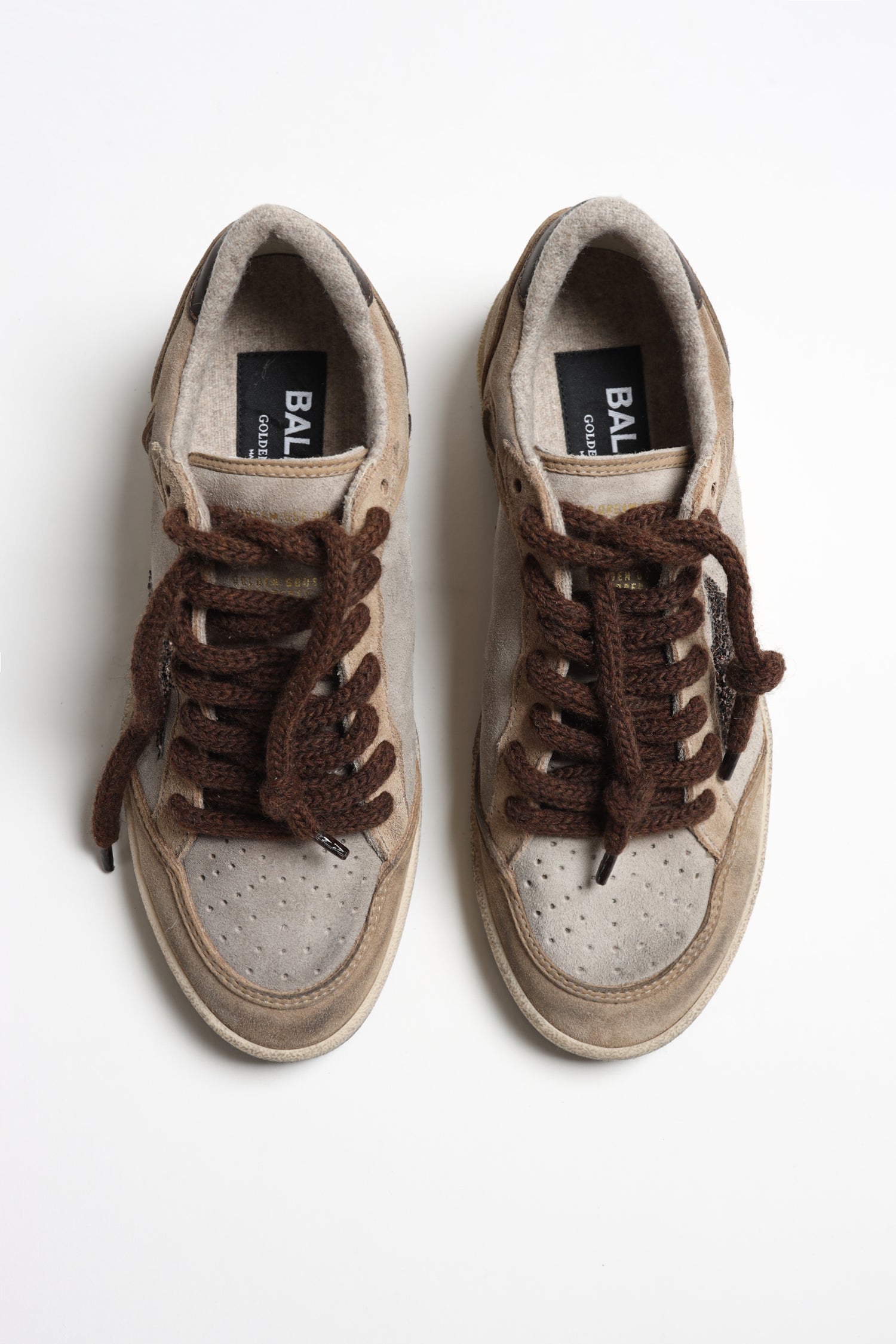 Sneaker Ball Star in Beige/Brown/Gold by Golden Goose - Anita Hass