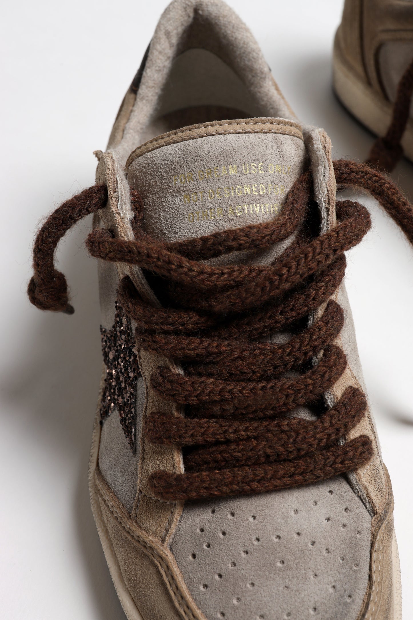 Sneaker Ball Star in Beige/Brown/Gold by Golden Goose - Anita Hass
