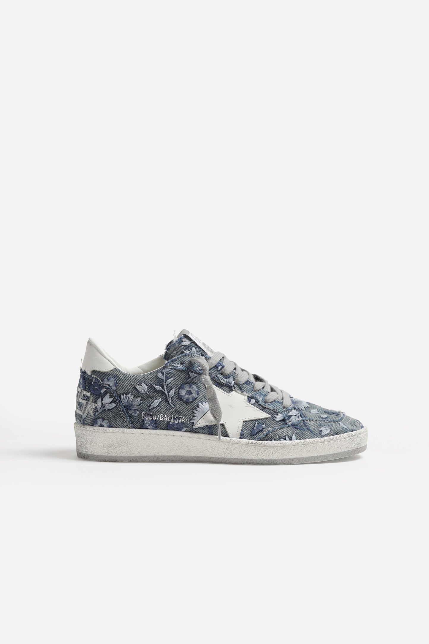 Sneaker Ball Star in Denim Flowers by Golden Goose - Anita Hass