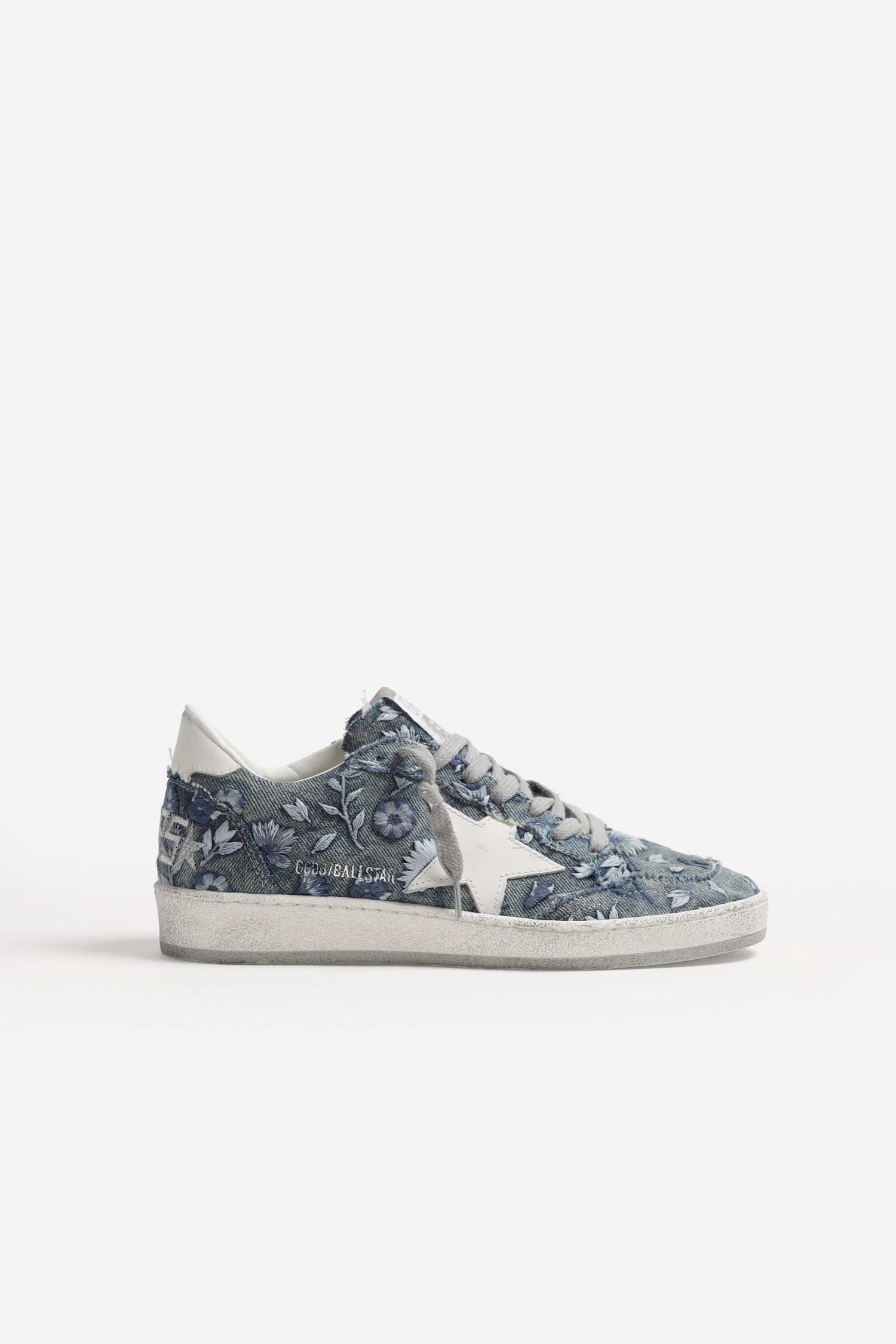 Sneaker Ball Star in Denim Flowers by Golden Goose - Anita Hass