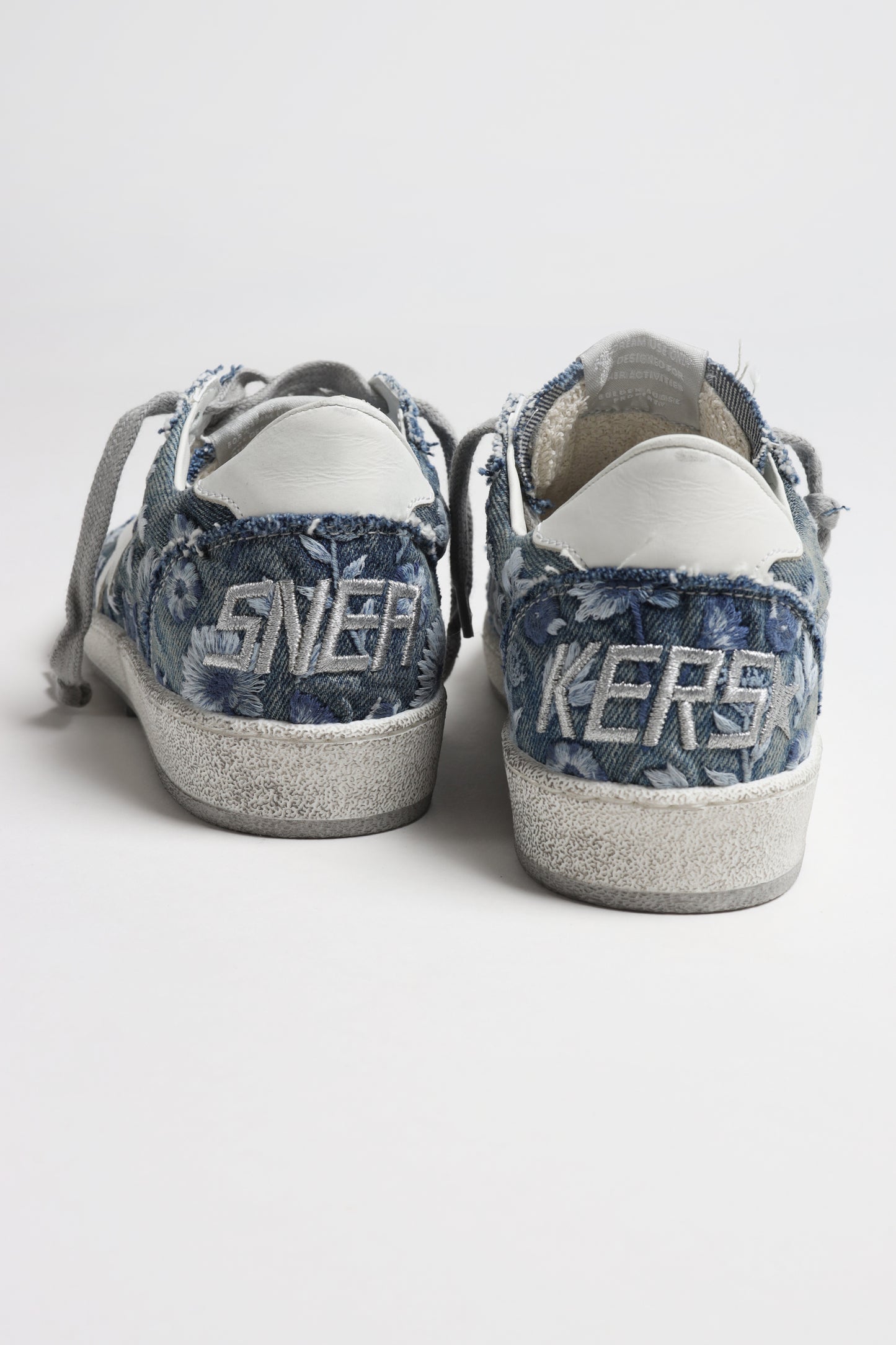 Sneaker Ball Star in Denim Flowers by Golden Goose - Anita Hass