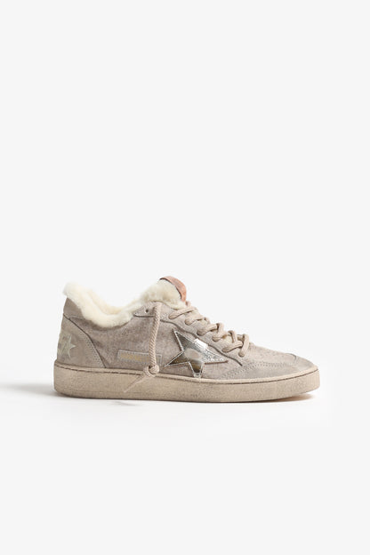 Sneaker Ball Star in Shearling Beige/Platinum Golden Goose