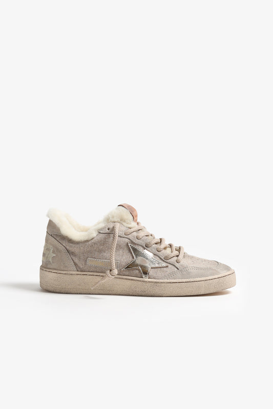 Sneaker Ball Star in Shearling Beige/Platinum Golden Goose
