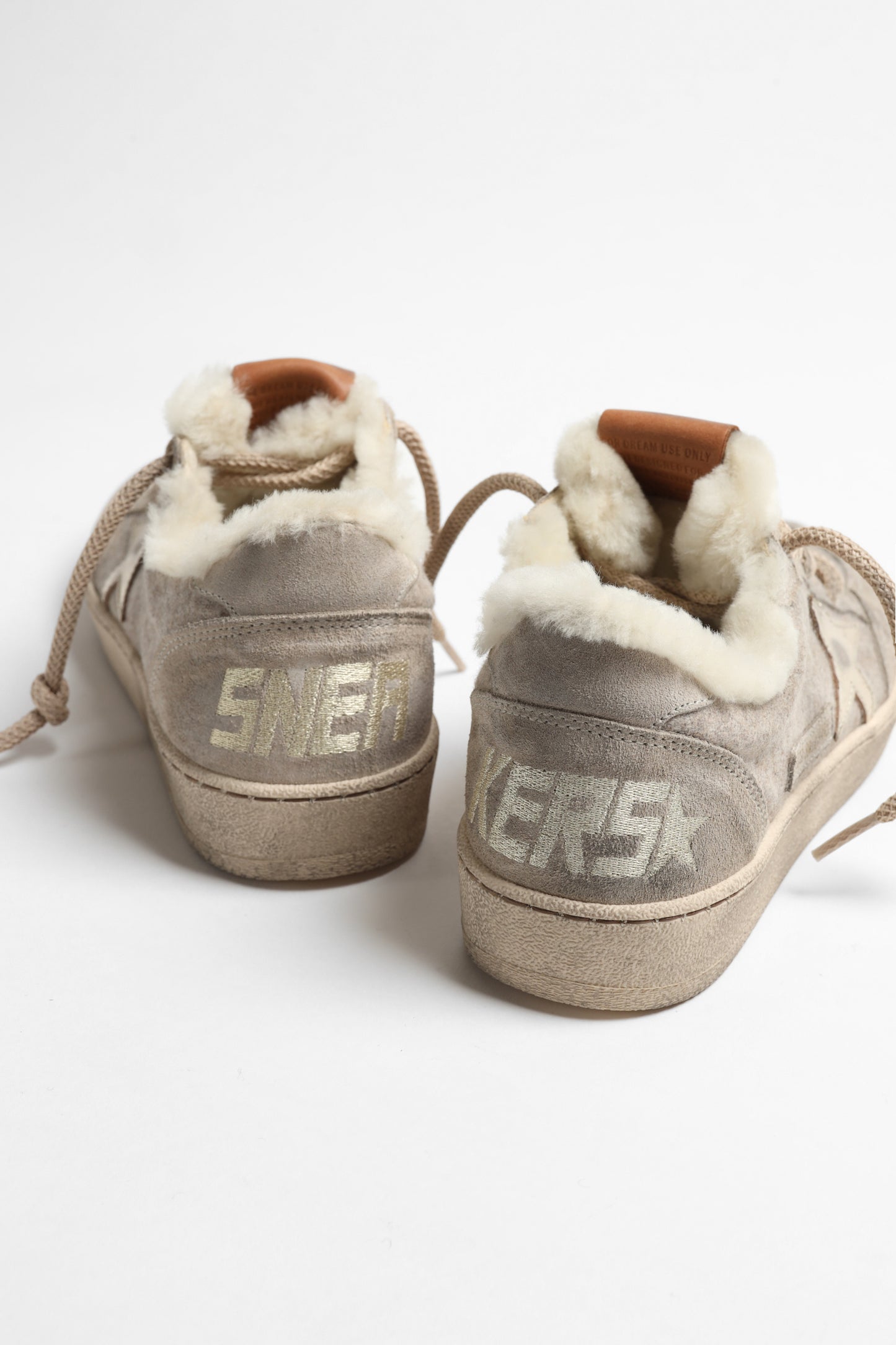 Sneaker Ball Star in Shearling Beige/Platinum Golden Goose