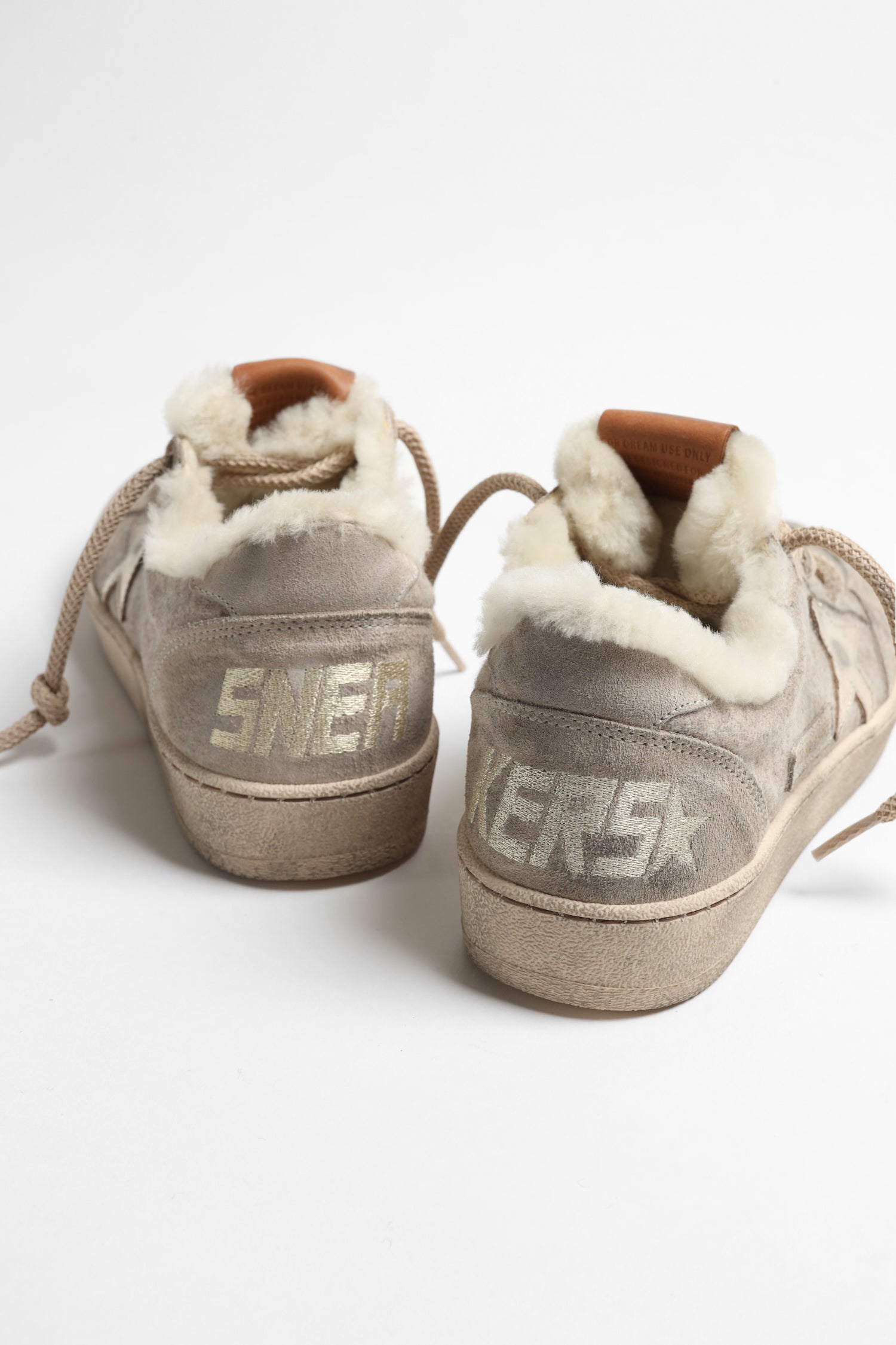 Sneaker Ball Star in Shearling Beige/Platinum Golden Goose