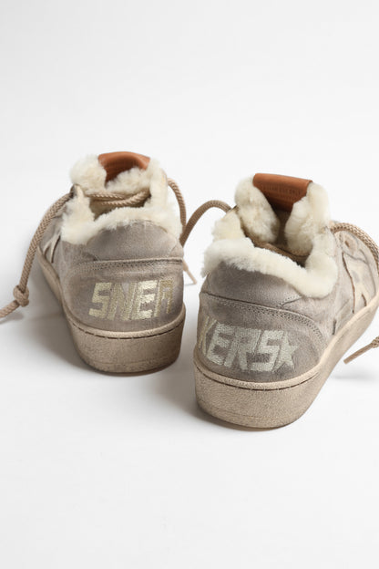 Sneaker Ball Star in Shearling Beige/Platinum Golden Goose