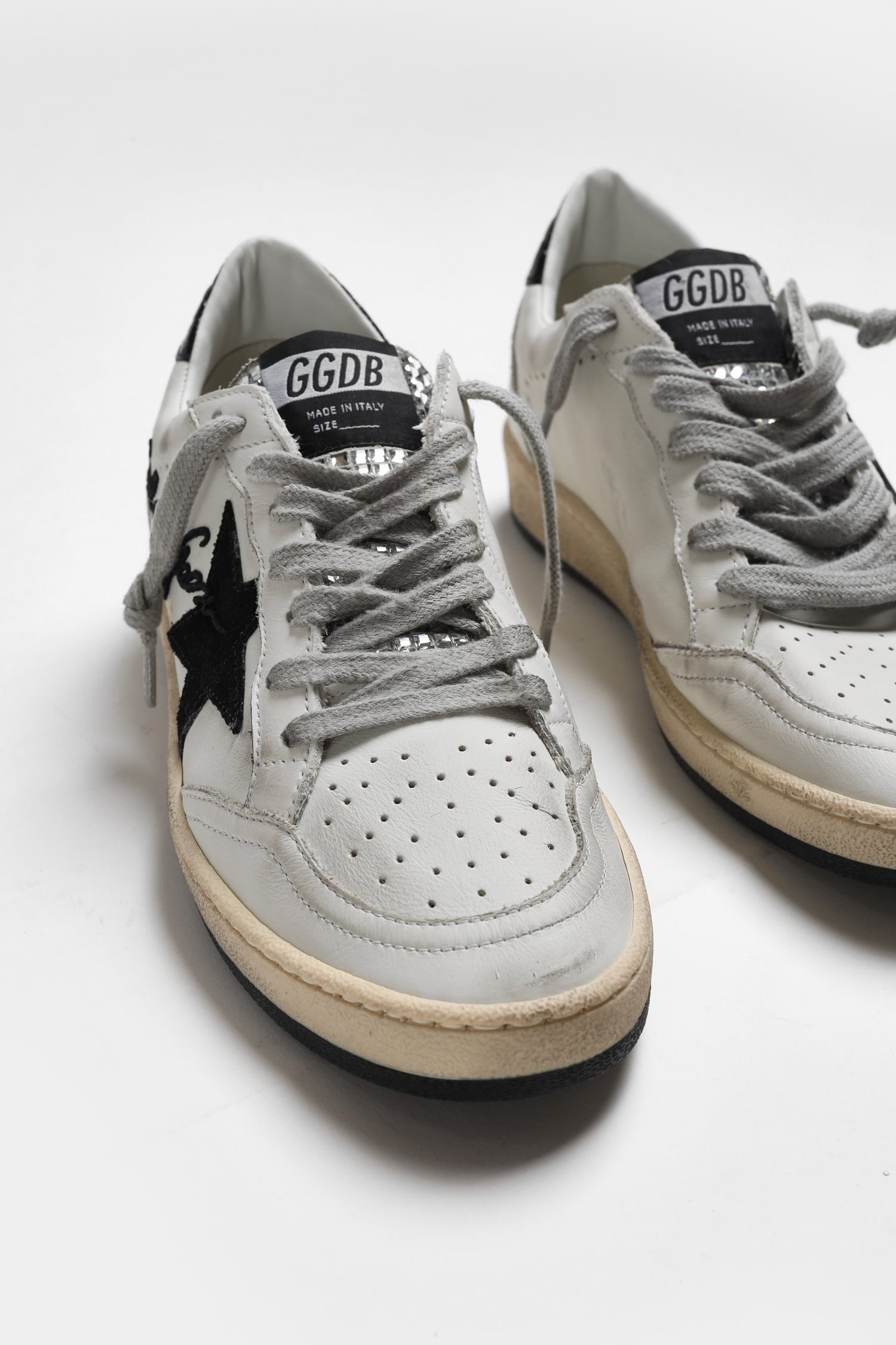 Sneaker Ball Star in Weiß/Schwarz/Silber Golden Goose