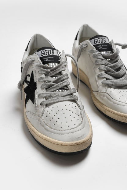 Sneaker Ball Star in Weiß/Schwarz/Silber Golden Goose