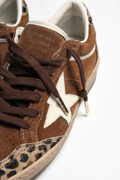 Ballstar Sneakers in Brown Suede/Leopard Print by Golden Goose - Anita Hass