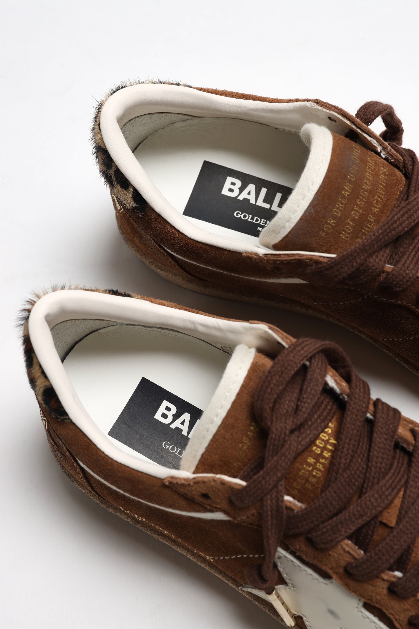 Ballstar Sneakers in Brown Suede/Leopard Print by Golden Goose - Anita Hass