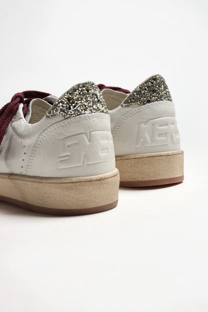 Ballstar Sneakers in White/Glitter/Leopard Print by Golden Goose - Anita Hass