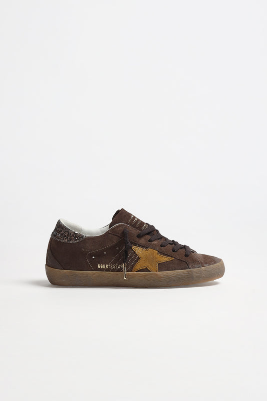Sneaker Super Star in Brown/Ocra Golden Goose