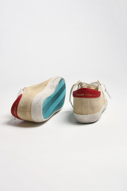 Sneaker Super Star in Cornhusk/Weiß/Rot Golden Goose