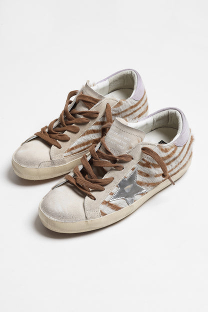 Sneaker Super Star in Weiß/Braun/Seedpearl Golden Goose