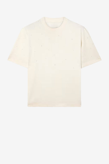 "Star Crystals" T-Shirt in Cream by Golden Goose - Anita Hass