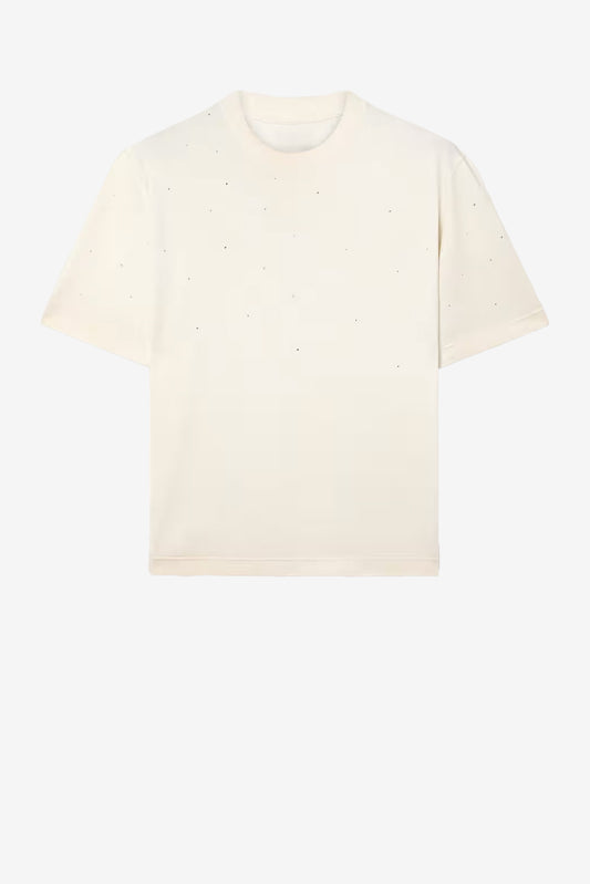 Golden Goose 奶油色“Star Crystals”T恤 - Anita Hass