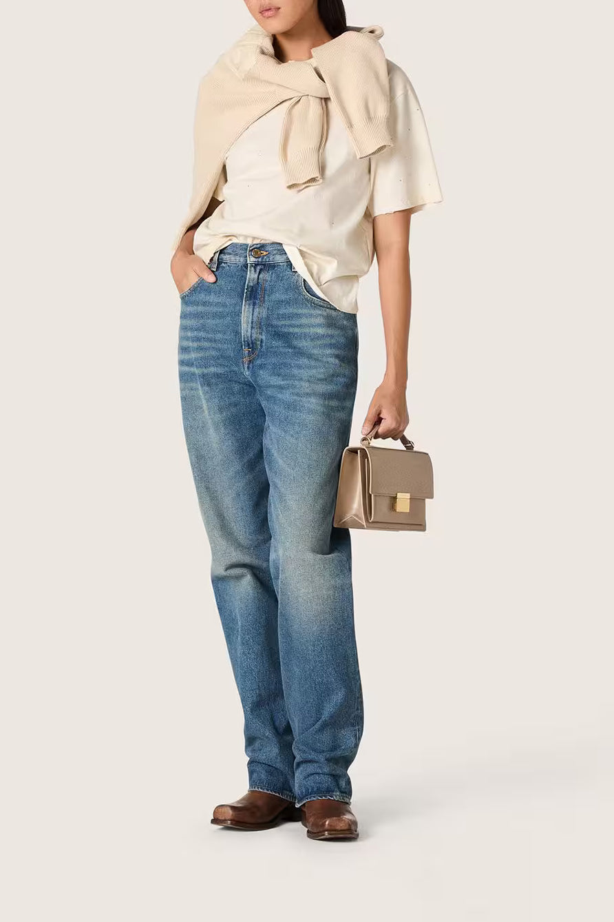 "Star Crystals" T-Shirt in Cream by Golden Goose - Anita Hass