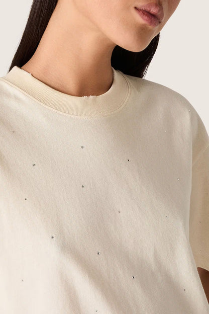 "Star Crystals" T-Shirt in Cream by Golden Goose - Anita Hass