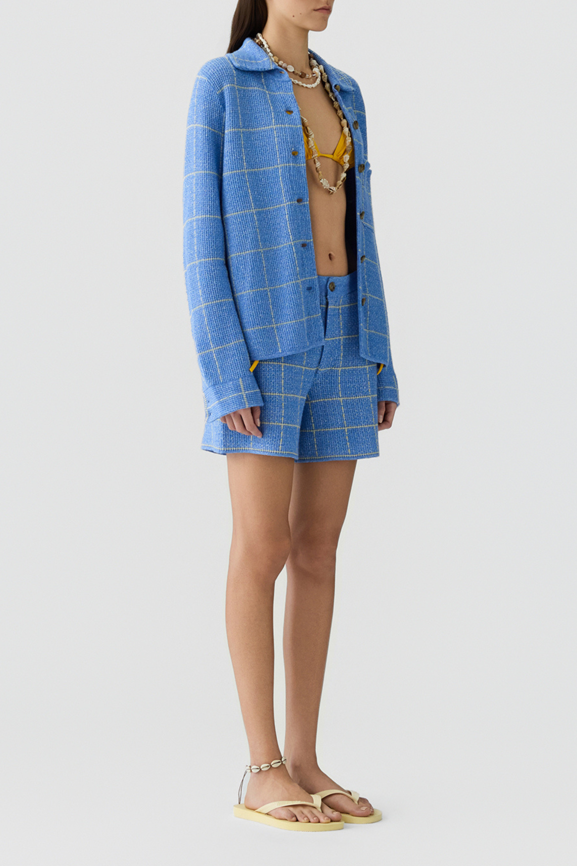 Dylan Plaid Blouse in Delft BlueGuest in Residence - Anita Hass