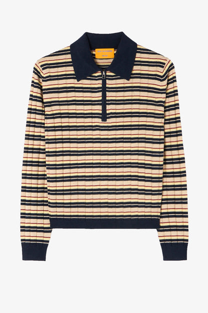 Longsleeve Track Polo in Midnight Guest in Residence