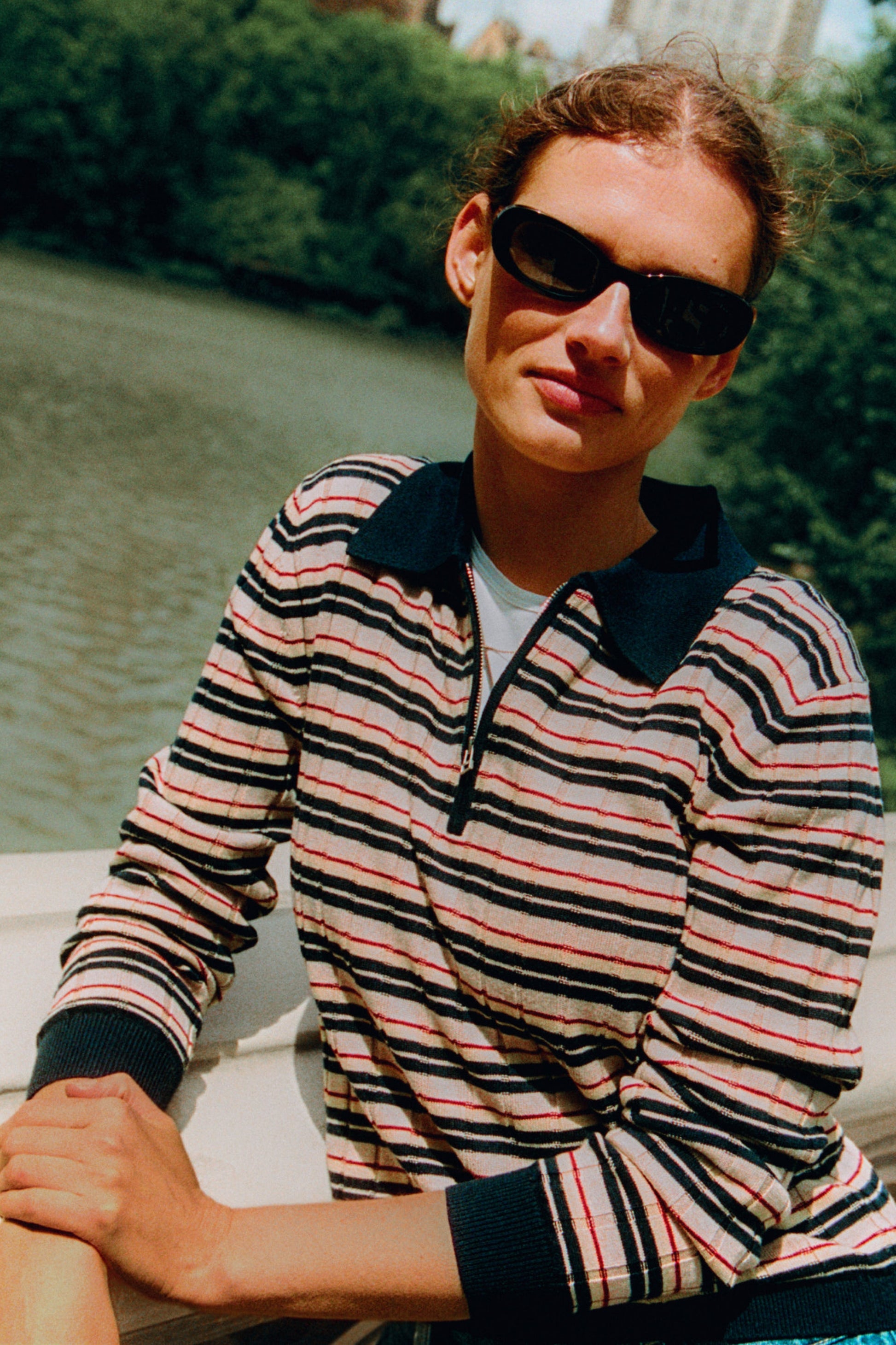 Longsleeve Track Polo in Midnight Guest in Residence