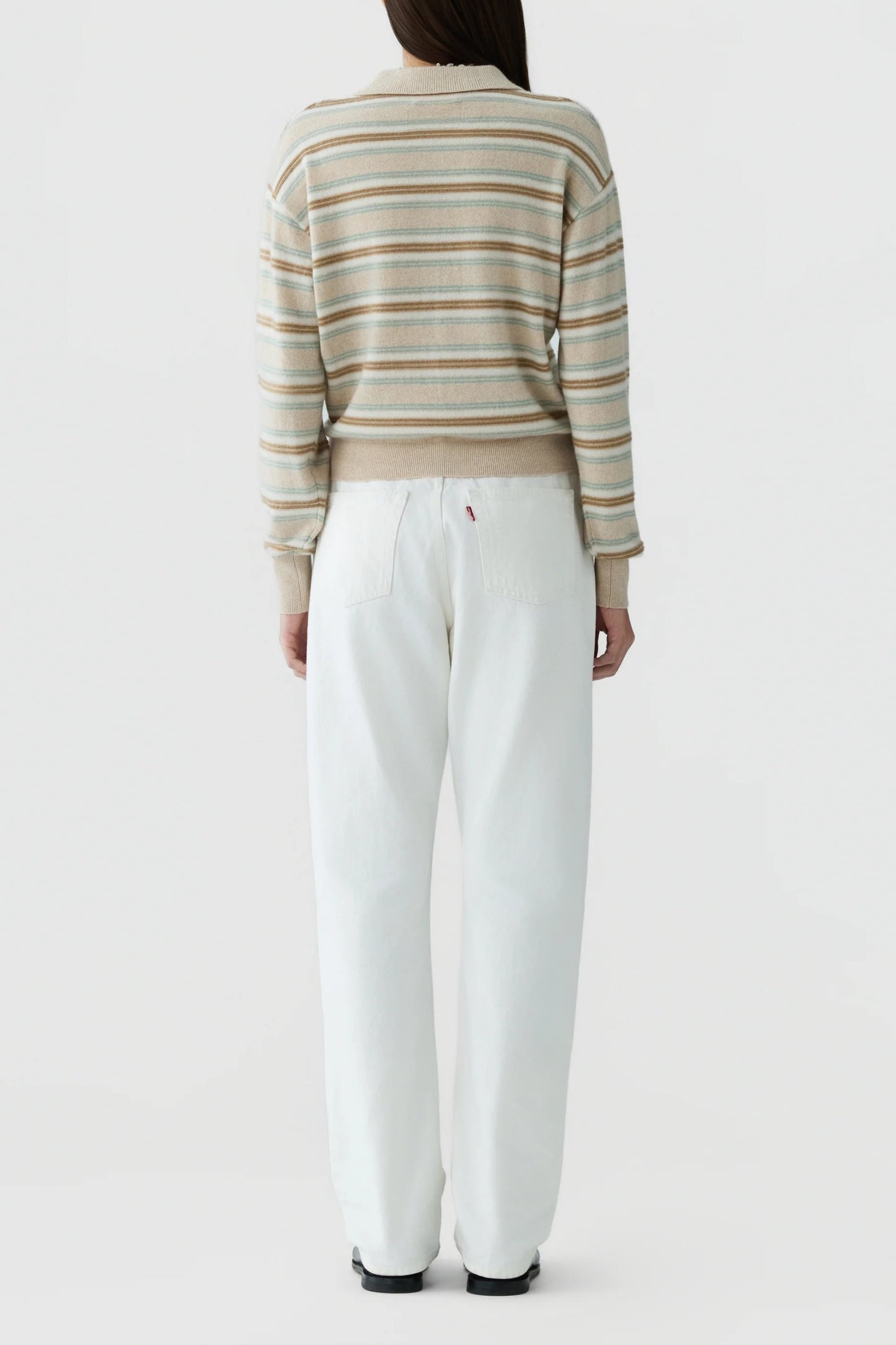 Pullover Collegiate Stripe in Sandstone Guest in Residence