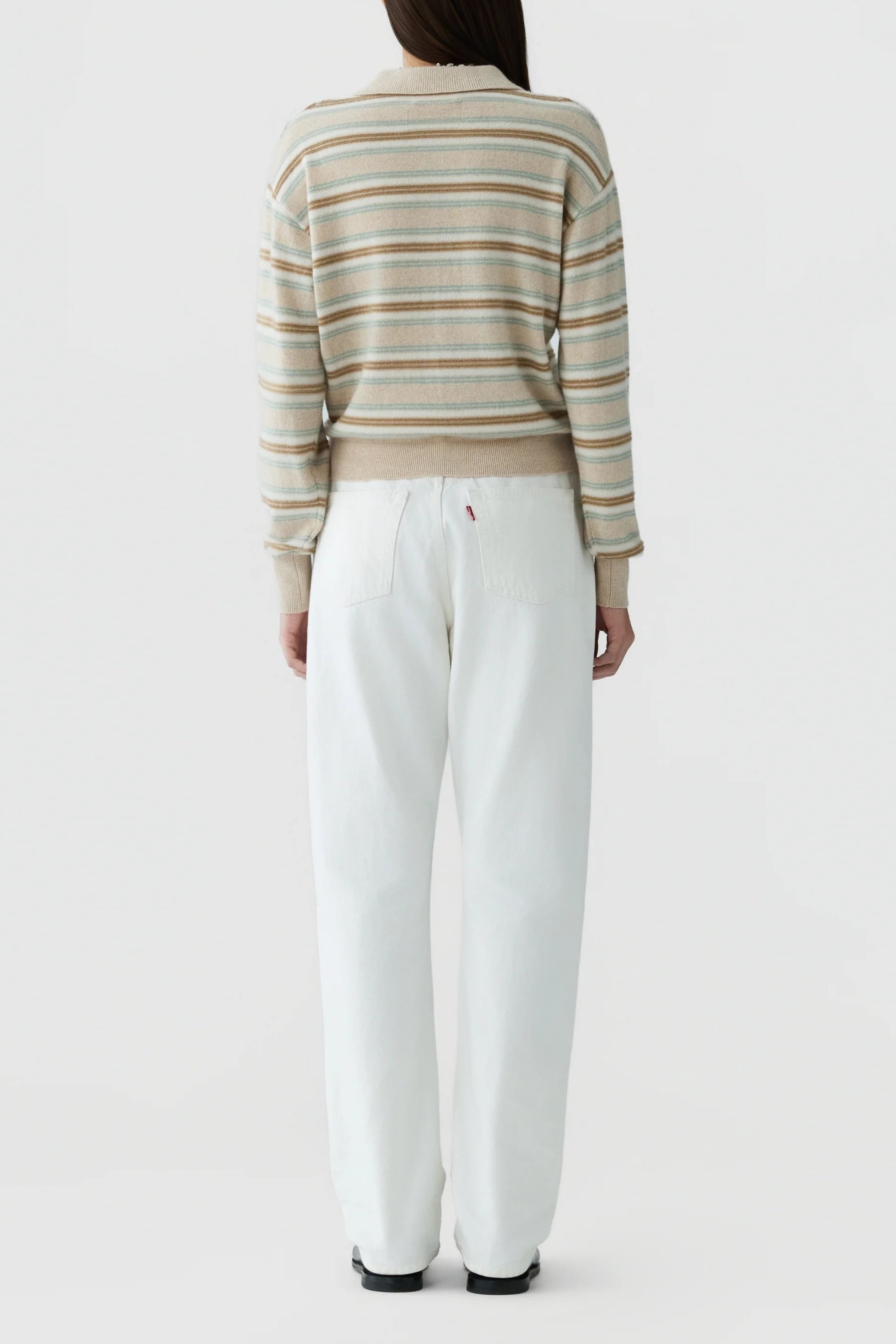 Pullover Collegiate Stripe in Sandstone Guest in Residence