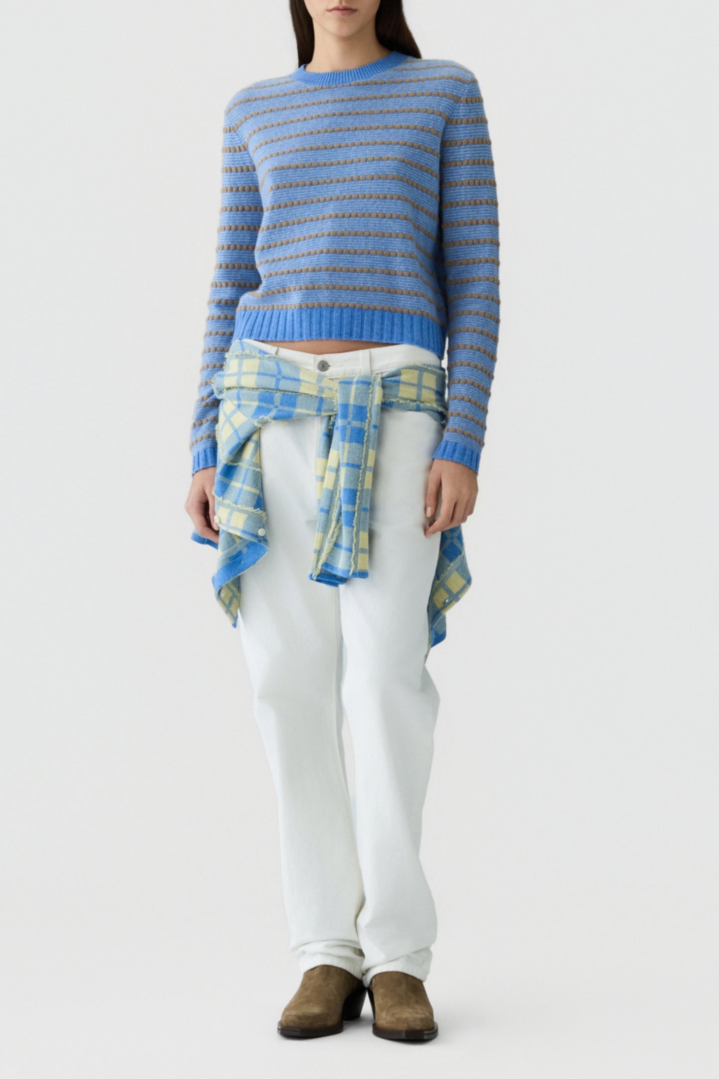 Pullover Pebble Stripe in Delft Blue Guest in Residence