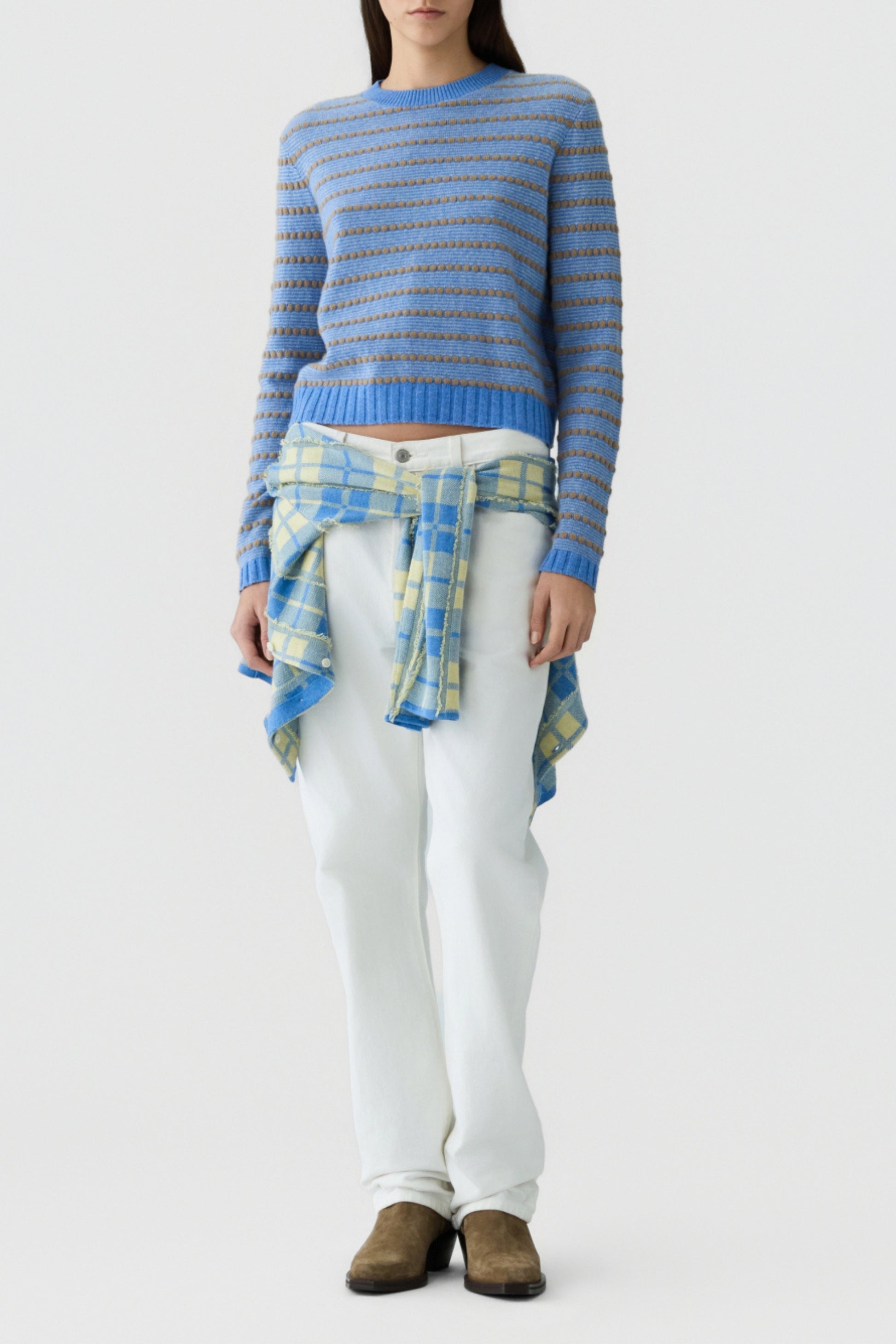 Pullover Pebble Stripe in Delft Blue Guest in Residence